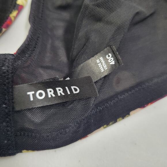 Torrid Black Floral Dream Wire - Free Bra Size 40C NWOT 6424-0808 - Picture 4 of 5